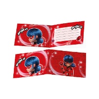 Convites de Ladybug - 6 unidades