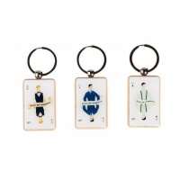 Porta-chaves de madeira de homem com carta - 1 unid.