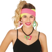 Conjunto de acessórios Neon 80's - 5 peças