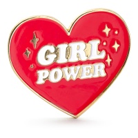 Alfinete coração Girl Power 3 x 3 cm - 1 unid.