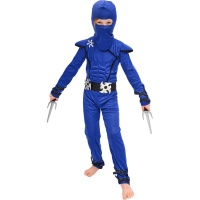 Fantasia de ninja azul oriental infantil de 5 a 8 anos