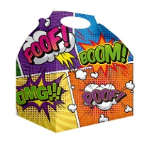 Caixa de papelão de super-heróis em quadrinhos - 12 unidades
