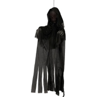 Pendente fantasma preto escuro de 1,80m com luz e som