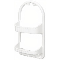 Prateleira para ducha de 2 andares branca com ventosa