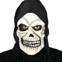 Máscara esqueleto com capuz preto