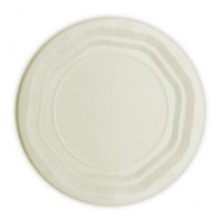 Pratos de plástico creme de 20,5 cm - 50 unid.