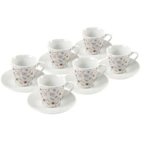 Chávena de café de 90 ml Flores de cores - 6 doses
