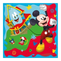 Guardanapos azuis Mickey Mouse 16,5 x 16,5 cm - 20 unid.