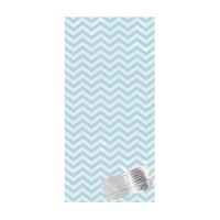 Saco de bombons retangular azul chevron - 10 unidades
