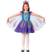 Fantasia de pavão roxo para menina