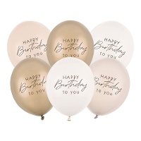 Balões de látex mix de Feliz Aniversário de 30 cm - 6 unidades