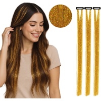 Mecha de cabelo de 50 cm brilhante - 3 unidades