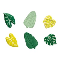 Figuras de açúcar de folhas tropicais - Decora - 6 unidades