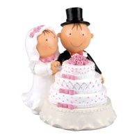 Figura para bolo de casamento dos noivos com bolo Pit & Pita 16 cm