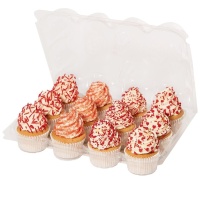 Caixa para 12 cupcakes de plástico transparente - 3 unidades