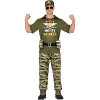 Fantasia de soldado da cerveja para homem
