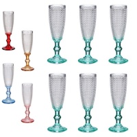 Taça de champanhe 180 ml com pontos - 6 unidades