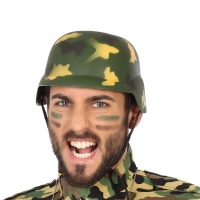 Capacete militar de camuflagem verde