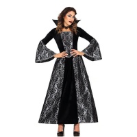 Fato de Vampiro com estampado gótico prateado para mulher