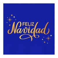 Feliz noite de Natal guardanapos azul 16,5 x 16,5 cm - 30 pcs.