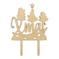 Topo de bolo de Natal em madeira - Scrapcooking