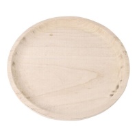 Tabuleiro circular decorativo de madeira 30 cm - DCasa