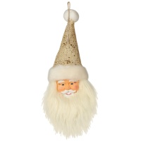 Enfeite com a cara do Pai Natal para pendurar na árvore de 17 cm