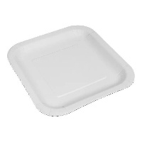 Pratos de 20 cm de papelão branco quadrados - 10 unidades