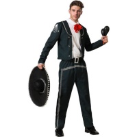 Fato de mariachi preto elegante para homem