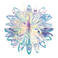 Pendente decorativo de flores iridescentes 3D 20 cm