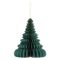 Pendente favo de mel de árvore de Natal verde garrafa de 24 cm - 1 unidade