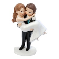 Figura para bolo de noiva de braços 13,5 x 20 cm