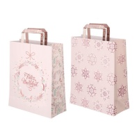 Saco de presente de Natal rosa sortido 42 x 30 x 10 cm - 1 unid.