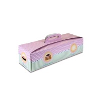 Caixa de 29 x 11 x 10 cm para bolo retangular decorado