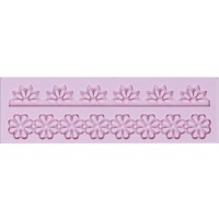 Molde de silicone rectangular para bordas florais 16,5 x 5cm - Artis decor