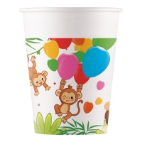 Copos para animais de festa na selva de 200 ml - 8 unidades