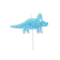 Vela dinossauro azul 10 x 6 cm - PME - 1 peça