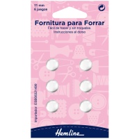 Forro de botões de 11 mm - Bainha - 6 unidades