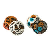 Cápsulas para mini cupcakes com abóboras e caveiras - Decorar - 200 unidades