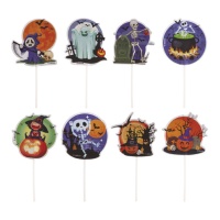 Cupcake toppers sortidos para a noite de Halloween 9 x 6 cm - Dekora - 48 unidades
