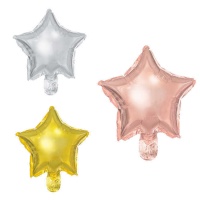 Balão estrela colorida 19 cm - PartyDeco - 25 unidades