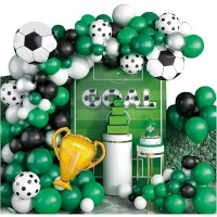 Kit de balões de futebol com taça - 100 peças