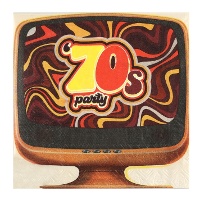 Guardanapos retro dos anos 70 de 20 x 16,5 cm - 20 unidades