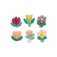 Figuras de açúcar de flores primaveris - Decora - 6 unidades