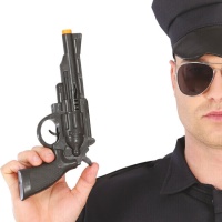 Pistola de polícia clássica preta de 27 cm
