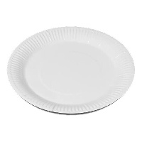 Pratos de 23 cm de cartão branco - 50 unidades