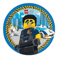 Pratos de polícia Lego 23 cm - 8 peças