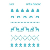 Estêncil bordas de Natal 15 x 20 cm - Artis decor - 1 unidade