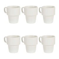 Chávena de porcelana para pequeno-almoço 360 ml - 6 unidades