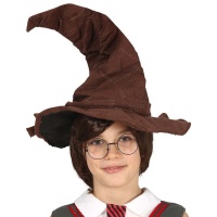 Chapéu de feiticeiro castanho para criança